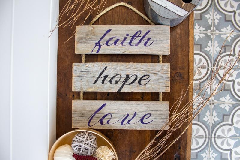 faith hope love - Rustic Ladder Sign Craft Kit